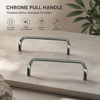 Poignée de tirage en forme de D en chrome poli, tube courbé robuste pour machine CNC, panneau de commande de porte, console d'opérateur