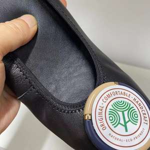 100% Top Cow Leather Women Boat Pumps Sheepskin <b>Insole</b> 3cm Chunky Heel Very Soft Ladies Driving Shoes Customize logo - Product Image 3