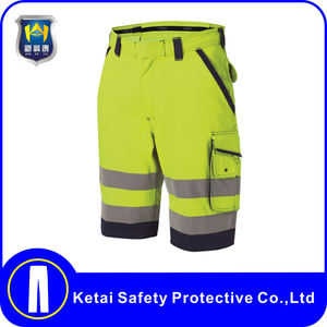 Wholesale Custom Worker's Uniform <strong>Fluorescent</strong> Trousers Yellow&amp;Orange <strong>Safety</strong> <strong>Pants</strong> With Reflector - Product Image 5