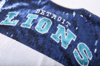 Maillot de football américain pour les Detroit Lions, robe en jersey à paillettes, t-shirt robe en jersey