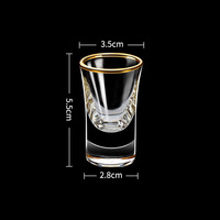 Verre à shot en verre, bord doré, 15 ml, coupe B52, pour whisky et liqueur, design simple
