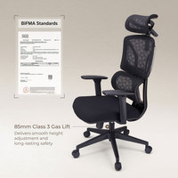Chaise de bureau ergonomique en maille OEM ODM de luxe pour PDG, directeur, manager, chaise de conférence avec appui-tête 4D et soutien lombaire adaptatif