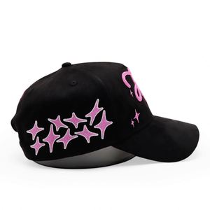 Casquettes de baseball de haute qualité à 5 panneaux en daim avec logo brodé personnalisé - Product Image 3