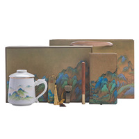 Mug en daim et jade au design minimaliste moderne, cadeau d'accompagnement pour le Festival de la Mi-Automne et la Fête Nationale, pour les activités professionnelles et les réunions en Chine