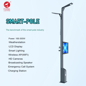 Thông minh cực Hệ thống 9M nhôm thông minh ánh sáng đường phố cực với tích hợp IP66 LED hiển thị 5 gam Wifi EV sạc và kỹ thuật số biển quảng cáo - Product Image 3