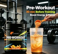 Poudre pré-entraînement végane sans sucre avec bêta-alanine et L-citrulline, formule personnalisée OEM, fabricant GMP