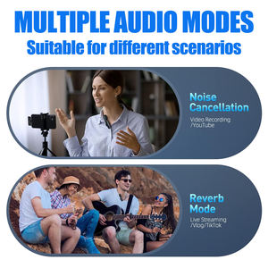 Chuyên nghiệp Mini Clip-on ve áo mic cho cuộc phỏng vấn vlogging Youtube tiktok, kép Micro không dây cho máy ảnh điện thoại - Product Image 3