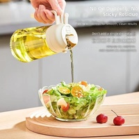 Distributeur d'huile de cuisson pour cuisine et barbecue, double usage, design moderne en verre, 470 ml, couvercle durable, logo personnalisé, vente directe d'usine