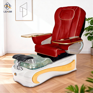 Sillón de Pedicura y Manicura de Lujo Moderno para Salón de Uñas, Silla de Masaje para Spa de Pies de Cuero PU Plateado - Product Image 3