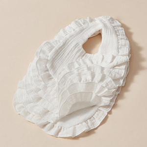 Neu eingetroffen: INS-Style <span class=keywords><strong>Baby</strong></span>-Spucktuch, Kinder-Baumwollkrepp bedrucktes doppelseitiges Handtuch-Stirnband-Set & wasserdichtes Lätzchen - Product Image 2