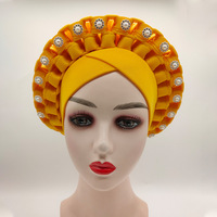 Sombrero musulmán con capa de espacio ajustable, AutoGele, africano, para fiesta de boda