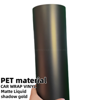 Film de protection de voiture liquide mat PET, or, film de protection de voiture mat métallique, changement de couleur automatique, vinyle, feuille de décoration