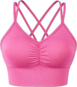 Soutien-gorge de sport pour femmes grandes tailles, anti-transpiration, avec impression de logo personnalisée - 100% coton biologique, motif à carreaux - Product Image 3