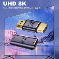 8K HDTV 2.1 Adaptateur 6-Pack Haut/Bas Gauche/Droite 90 ° 270 ° Angle Mâle Femelle pour HDTV Extender Set Construction en alliage d'aluminium