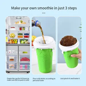 Gobelet à smoothie en silicone portable, fabricant de slush <span class=keywords><strong>magique</strong></span>, gobelet à glace réutilisable, gobelet à slush congelé à presser, <span class=keywords><strong>mini</strong></span> bac à glaçons en silicone 500 ml - Product Image 5