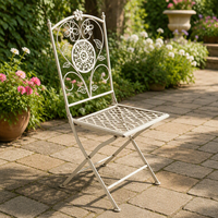 Chaise pliante en métal décorative pour bistrot, jardin, terrasse, extérieur, en acier thermolaqué, pour mariage, banquet, vente en gros