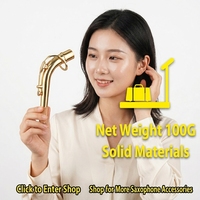 Alto Saxophone Bent Neck Brass Lacquer Replacement Neck with Natural Cork for Woodwind Repair
