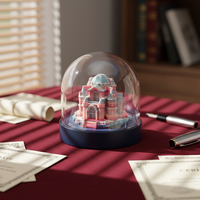 Vente en gros de châteaux en papier 3D superposés de haute précision avec lumière LED douce, couverture en acrylique transparente, personnalisable, approvisionnement en vrac