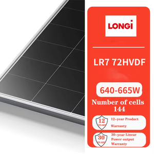 Wholesale Longi <b>Solar</b> Hi-MOX10 LR7-72HVDF 640-665W Photovoltaic Bifacial Topcon 645W 650W 655W 660W Photovoltaic <b>Solar</b> <b>Panel</b> - Product Image 4
