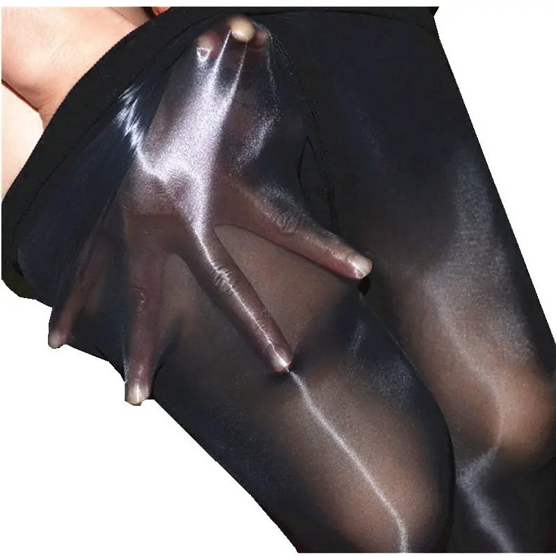 High Waist Oil Shiny Tights for Women Lingerie Hot Ultrathin 1-Line Gloss Sexy Pantyhose 2020Sheer Nylon Bling Stockings Medias