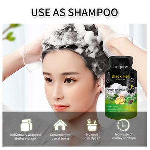Augeas OEM vente en gros teinture noir pour cheveux sans ammoniaque couverture cheveux gris plante bulle 3 en 1 Sachet à base <span class=keywords><strong>de</strong></span> plantes teinture shampooing - Product Image 5