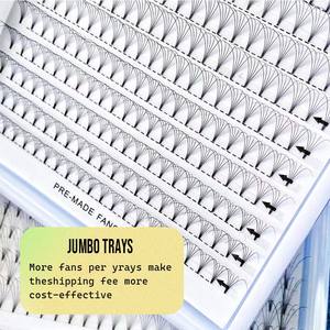 Plateaux XXL Pré-éventails à Tige Courte 10D Volume <span class=keywords><strong>Cils</strong></span> 0.05 mm Courbure C D 8-18 mm Extensions de <span class=keywords><strong>Cils</strong></span> Faits à la Main Matières Premières Hylong - Product Image 6