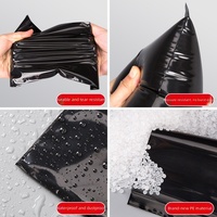 Sacs d'emballage en plastique PE noir brillant, refermables, étanches, épaissis, pour la confidentialité, recyclables, avec fermeture éclair, personnalisables, vente en gros