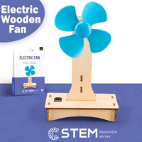 Kit d'expérimentation scientifique DIY : Ventilateur électrique en bois, modèle d'assemblage STEM pour enfants, jouet éducatif de physique fait main pour garçons et filles