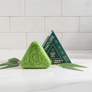 Originale sette verde sapone natura triangolo Usman capelli di erba di fissaggio di olio di controllo forfora di rimozione genuino sette capelli verdi sapone - Product Image 2