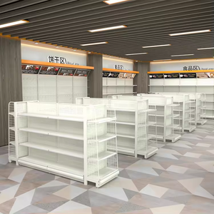 Factory Custom Heavy Duty Supermarket Gondola <b>Shelving</b> Rack with Corrosion Protection 1 Shelf Metal Display - Product Image 4