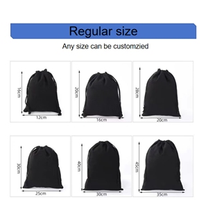 Sac à cordon en coton et lin noir personnalisé, grande taille, pour l'emballage de produits naturels et d'huiles essentielles, avec logo – Approvisionnement direct usine - Product Image 5