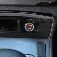 Protection contre la surchauffe, chargeur de voiture allume-cigare en alliage de zinc 65W, émetteur FM, double port USB-A + Type-C, lumière bleue