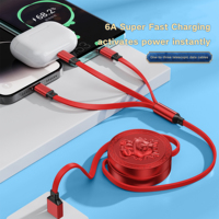 Kabel Charger Retractable 3 in 1 Universal 3A 66W Tipe-C untuk Transfer Data dan Pengisian Cepat untuk Android dan IOS