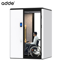 Espace de travail mobile intérieur insonorisé et accessible, cabine de réunion sans obstacle pour fauteuils roulants, poste de travail téléphonique