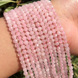 Cuentas de Cuarzo Rosa Natural Facetadas de 2/3/4 mm al por Mayor, Cuentas Sueltas de Piedras Pequeñas para la Fabricación de Joyas y Manualidades - Product Image 1