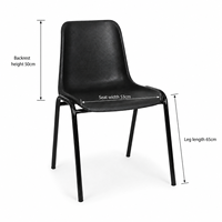 Chaise d'école en plastique PP de qualité commerciale, empilable, écologique, pliable, moderne, pour restaurant, café, maison, bureau, hôpital, extérieur