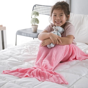 Vente directe d'usine, taille personnalisée <span class=keywords><strong>petite</strong></span> sirène 100% <span class=keywords><strong>couverture</strong></span> tricotée en acrylique pour canapé et lit pour enfants adultes de haute qualité - Product Image 6