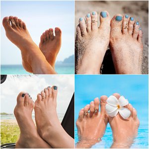 Bagues d'orteil ajustables plaquées <span class=keywords><strong>or</strong></span> 18 carats pour femmes, avec pierres CZ et cristaux, motif floral ouvert, pour l'été et la plage, bijoux de <span class=keywords><strong>pied</strong></span> - Product Image 3