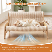 Sofá Minimalista Ecológico de Madera y Sisal para Gatos, con Respaldo Inclinado, Silla Lounge, Mueble Resistente al Desgaste y Bajo Contenido de Polvo, Cama para Mascotas