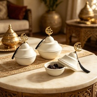 Pot à fruits secs avec couvercle motif étoile et lune, centre de table pour la maison et les fêtes, pot de rangement en métal pour bonbons et snacks, décoration