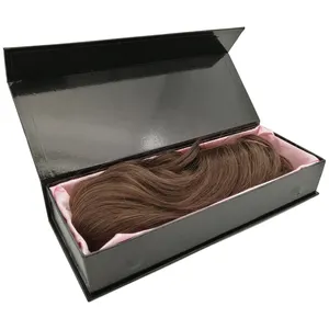 Embalagem de cabelo personalizada luxuosa da caixa trançada do pacote