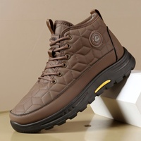Bottes d'hiver mi-montantes pour hommes, collection hiver 2026, doublées polaire, chaudes, à semelle épaisse, bout rond, chaussures décontractées de qualité