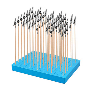 Juego de clips de madera azules grandes para colorear con base de sujeción para pintar y ensamblar modelos, 10 piezas - Product Image 1