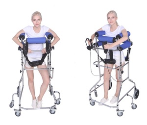 Trẻ Em Và Người Lớn Bại Não Hỗ Trợ Đi Bộ Hemiplegic Walker Hạ Limb Đào Tạo Khung Đứng Với Bánh Xe Walker - Product Image 6