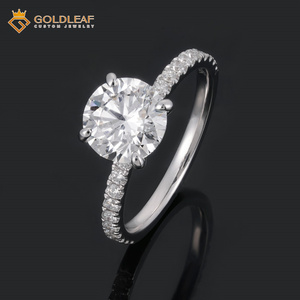 Anillo de Compromiso Goldleaf IGI de Oro de 18k con Diamante Cultivado en Laboratorio de 2CT, Corte Brillante Redondo VVS, Color Clásico DEF, Anillo de Boda, Regalo - Product Image 1