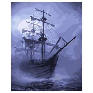 Modèles explosifs personnalisé bricolage voilier <span class=keywords><strong>peinture</strong></span> par numéros Kit voilier sur la mer plaine voile série ABS matériel - Product Image 6