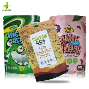 Custom Smell Proof Zip Lock Freezed Dried Snacks Vegetables Fruit Powder Sweets Skittles Candy Food Packaging Bags With Logo