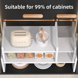 Étagère de rangement de cuisine extensible, meuble de rangement superposé, organisateur de comptoir pour assaisonnements, multifonctionnel, moderne - Product Image 2
