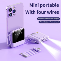 Batterie externe compacte de grande capacité 10000 mAh, charge rapide, multi-ports, type C, USB-A, chargeur portable