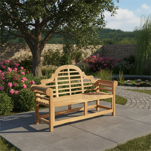 Marlboro Modern Garden <b>Bench</b> Enhances <b>Patios</b> Porches Solid Teak Construction Comfortable Durable Offering Versatile Seating - Product Image 6